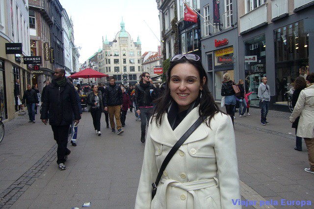 Strøget, uma das mais longas ruas de pedestres da Europa.