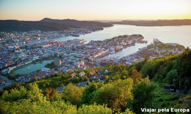 Bergen vista do Monte Floyen é muito linda!