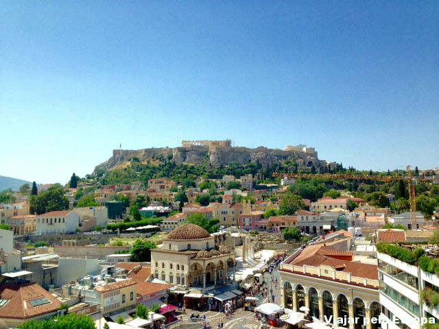 Vista do A for Athens para a Acrópole.