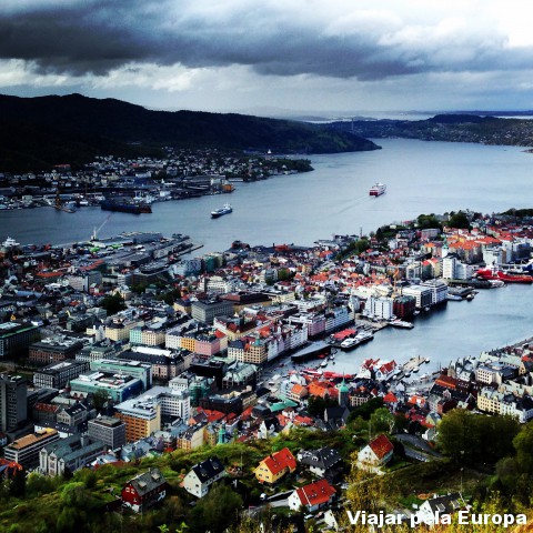 Bergen vista do Monte Floyen é muito linda!