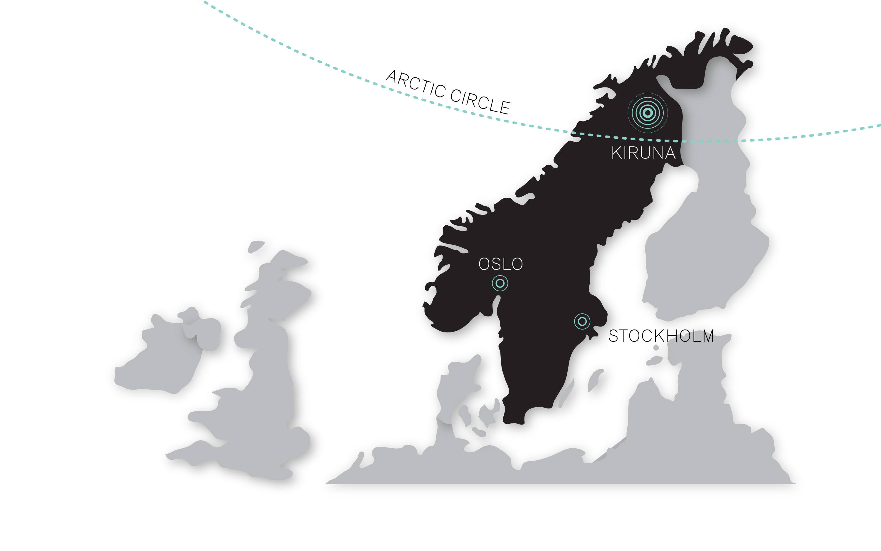 Localização geográfica de Kiruna. Foto – Divulgação White Architecture
